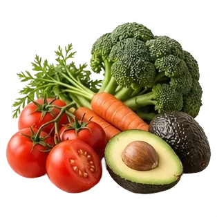Illustrative fruits & vegetables selection